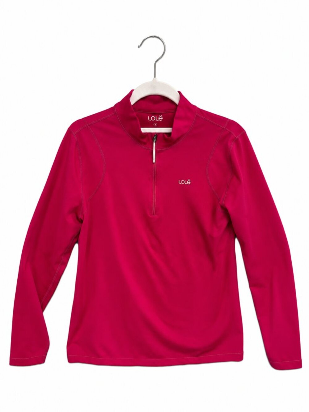 Lolë Women's Fuchsia 3/4-Zip Pullover Top Performance Shirt